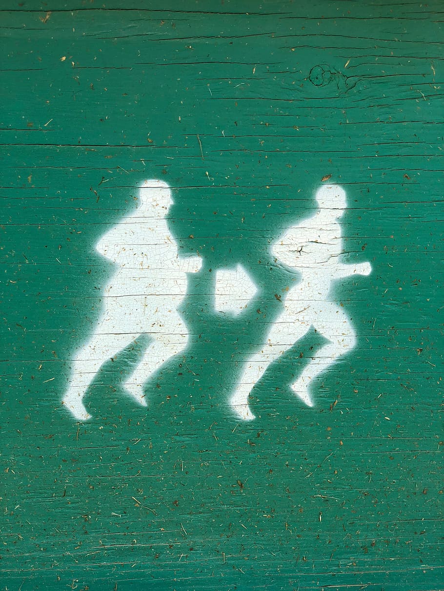evolution of running man, green color, no people, wall - building feature HD wallpaper