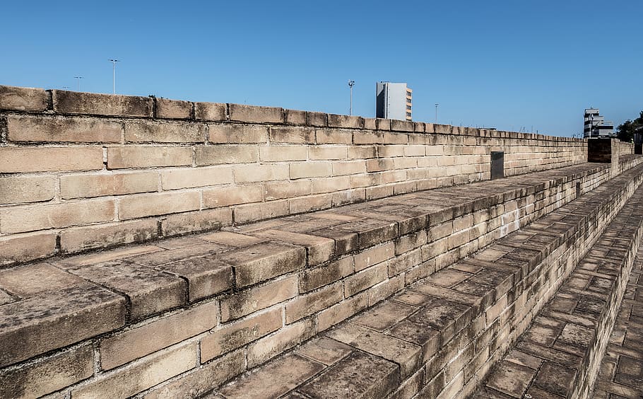 italy, senigallia, steps, bricks, perspective, architecture HD wallpaper