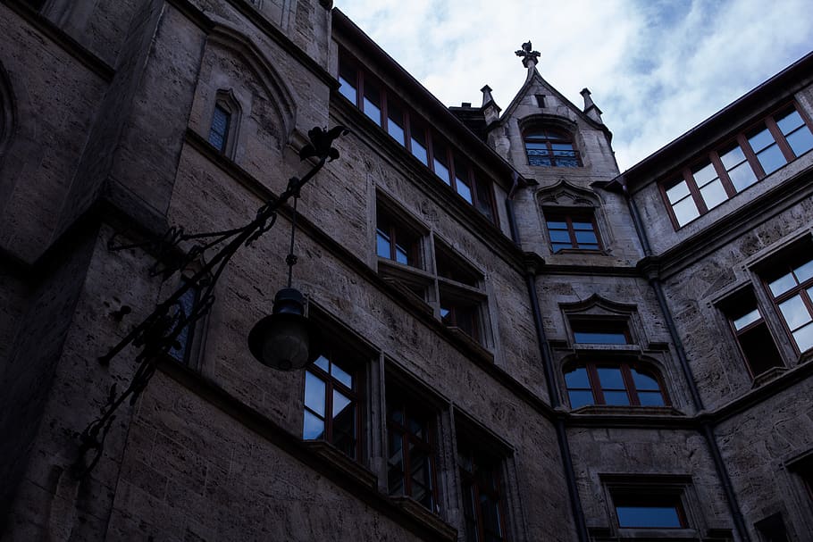 munich, germany, inside, sky, building, windows, built structure HD wallpaper