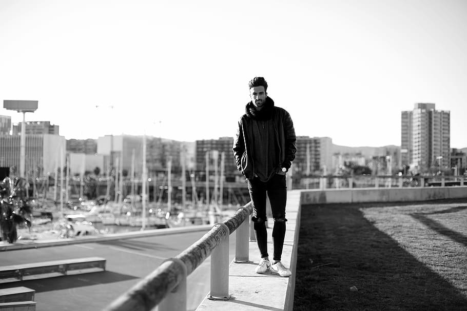 barcelona, spain, fòrum, walk, peer, man, handsome, street HD wallpaper
