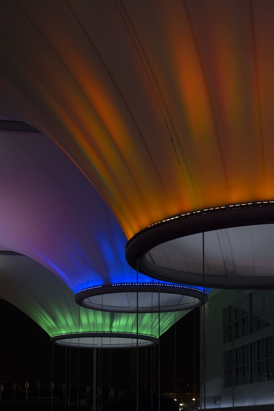 lighting, banister, handrail, architecture, building, led, spotlight HD wallpaper