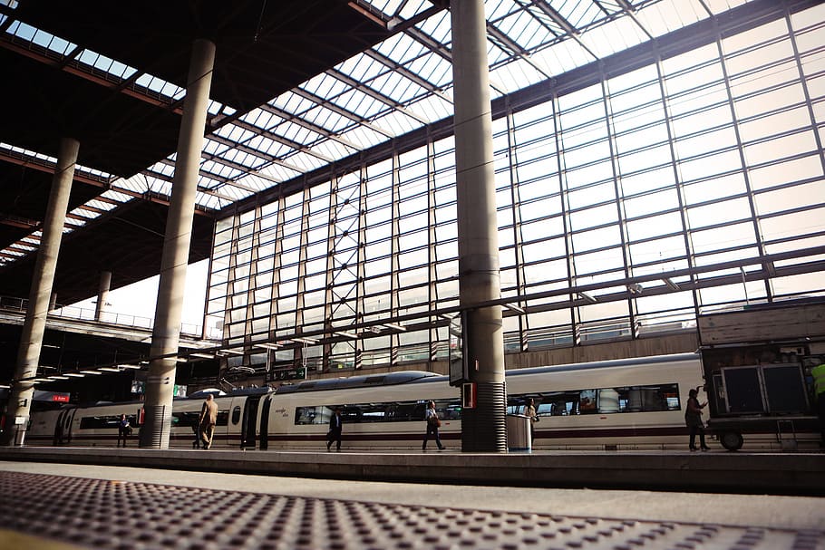 train, station, tracks, transportation, travel, passenger, walking HD wallpaper