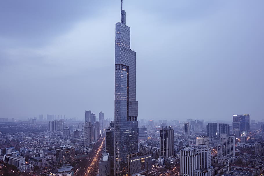 china, nanjing shi, zifeng tower, skyscraper, buliding, hotel
