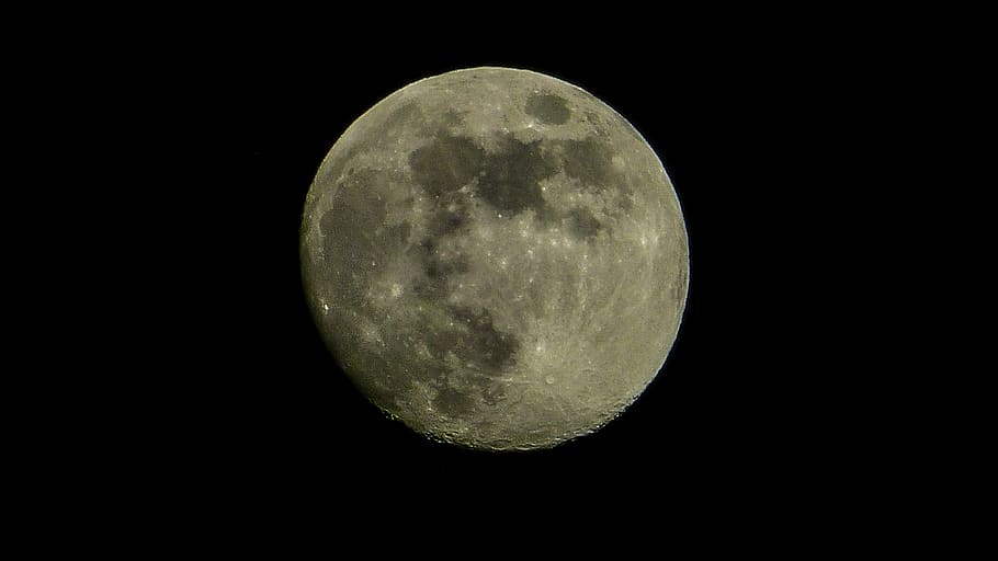 canada, canmore, craters, night, full moon, space, sky, nature HD wallpaper