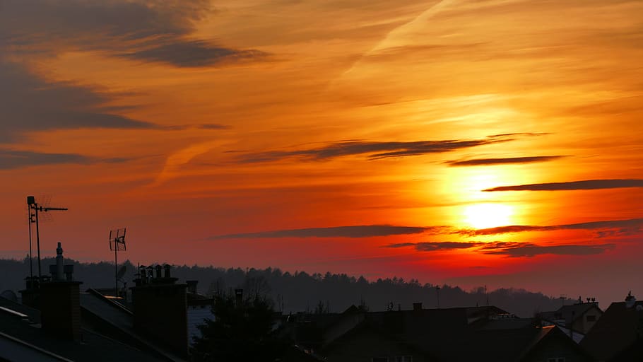 sunset, sky, clouds, landscape, beautiful, color, colorful sunset HD wallpaper