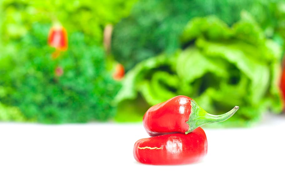 red, pepper, white, isolated, dieting, food, fresh, group, healthy HD wallpaper