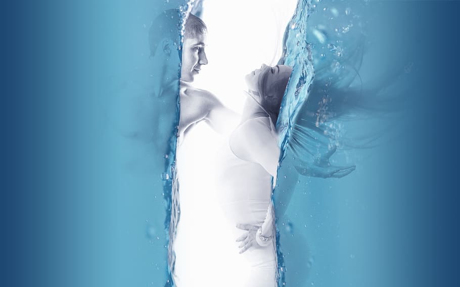 dance, nature, partner, couple, lover, one person, blue, adult HD wallpaper