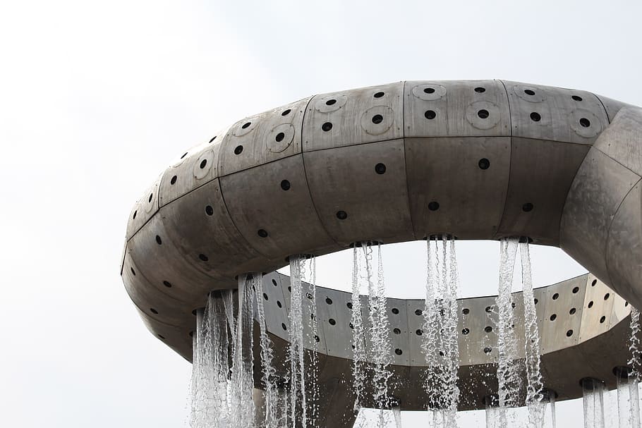 gray shower landmark, architecture, built structure, low angle view HD wallpaper