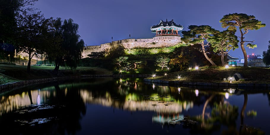 south korea, suwon, hwaseong fortress, old, traditional, architecture