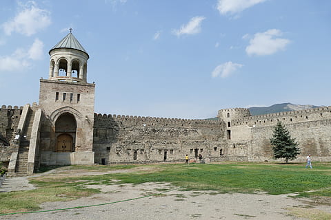 georgia, mtskheta, church, cathedral, tower, wall, historically HD wallpaper