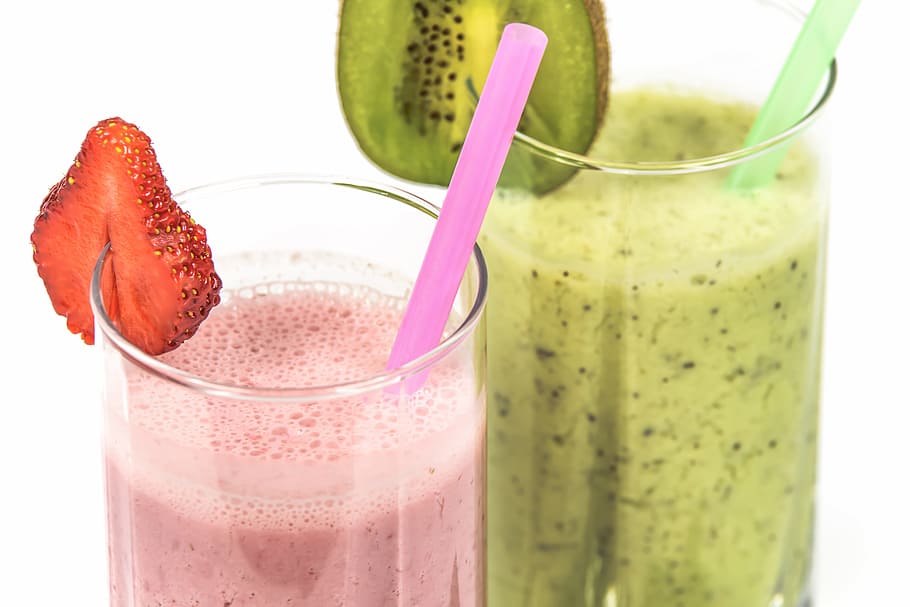 kiwi, strawberry, smoothies, cold, drinks, fruit, chill, glass HD wallpaper