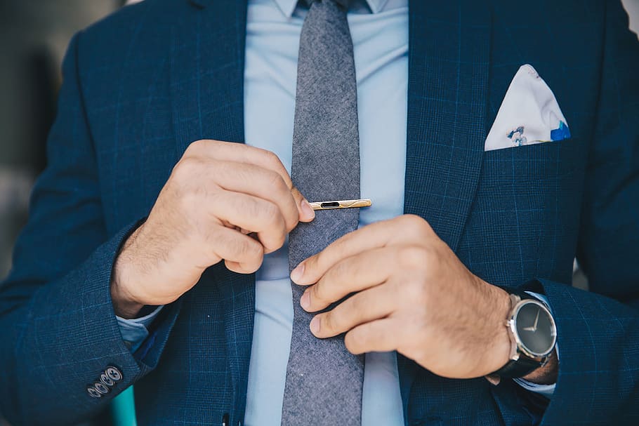 Suit And Tie Photo, Watch, Mens Fashion, Suits, Blue, midsection