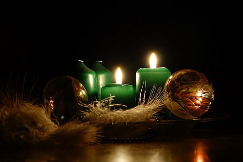 advent, 2 candles, candlelight, contemplative, second candle HD wallpaper