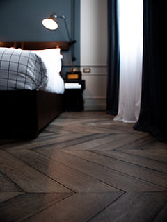 lighted reading lamp beside bed, flooring, hardwood, france, hotel HD wallpaper