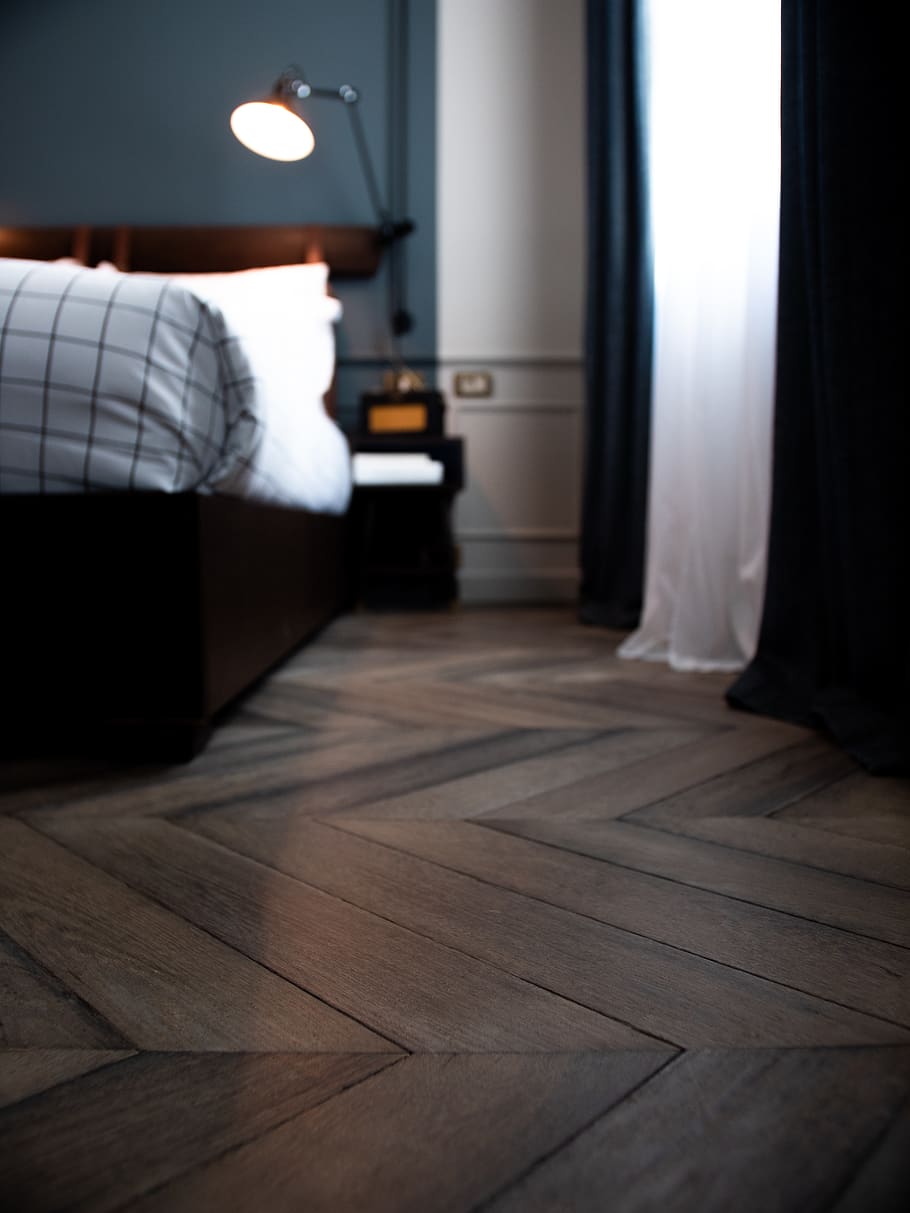 lighted reading lamp beside bed, flooring, hardwood, france, hotel HD wallpaper