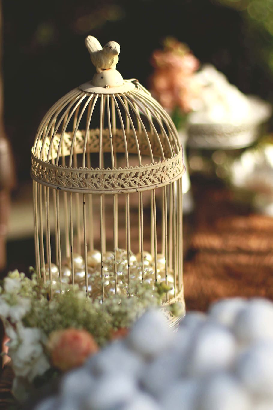 Brass Wrought Container, birdcage, no people, still life, close-up HD wallpaper