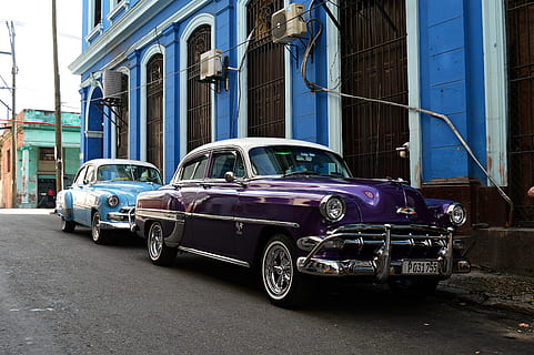 cuba, chrome, auto, retro, vehicle, classic, automotive, antique HD wallpaper