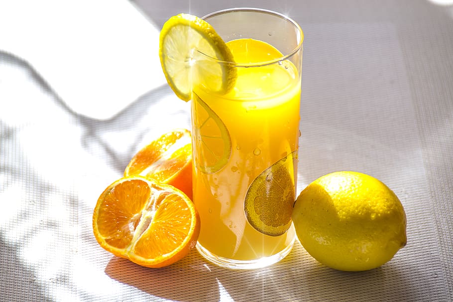 lemon, juice, beverage, fresh, summer, orange, fruits, yellow HD wallpaper