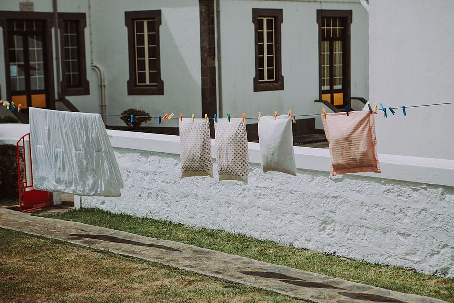 four assorted-color hanged pillows, portugal, são miguel island HD wallpaper
