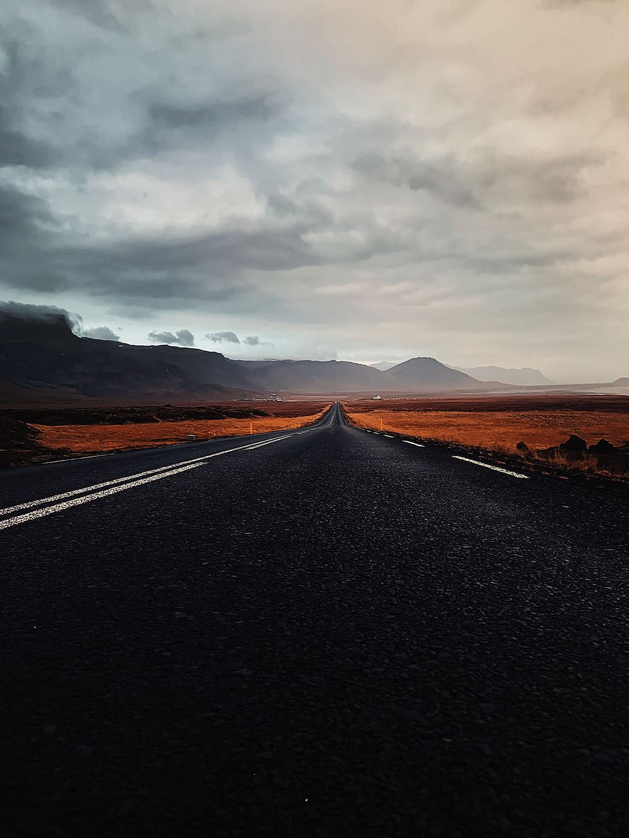 asphalt road, tarmac, way, highway, iceland, nature, útnesvegur HD wallpaper