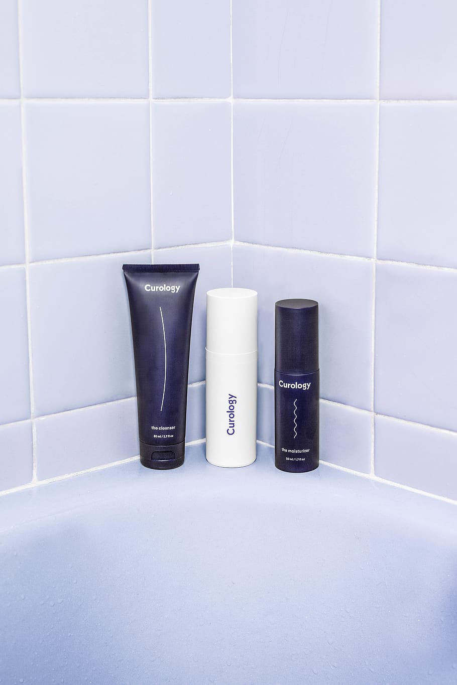 three assorted bath products, tile, flooring, indoors, bathroom HD wallpaper