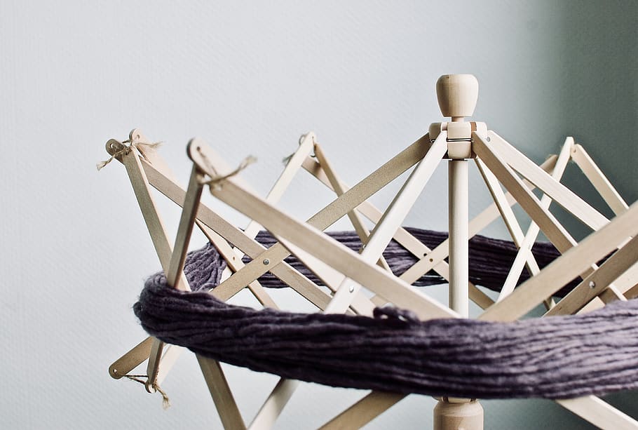 beige wooden frame, furniture, lille, plywood, knitting, hammock HD wallpaper