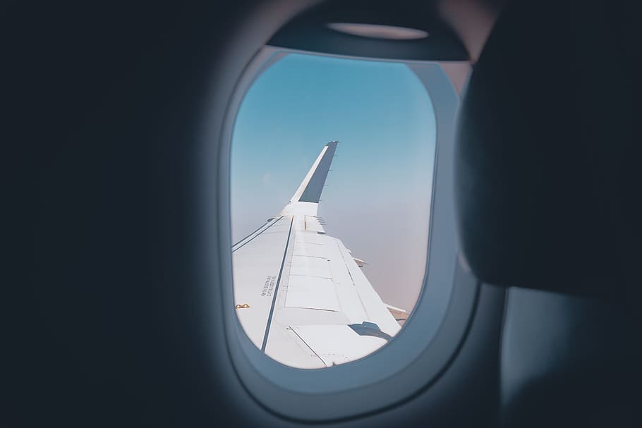 Capture Image Inside Airplane, aircraft, aviation, blue sky, business, HD wallpaper