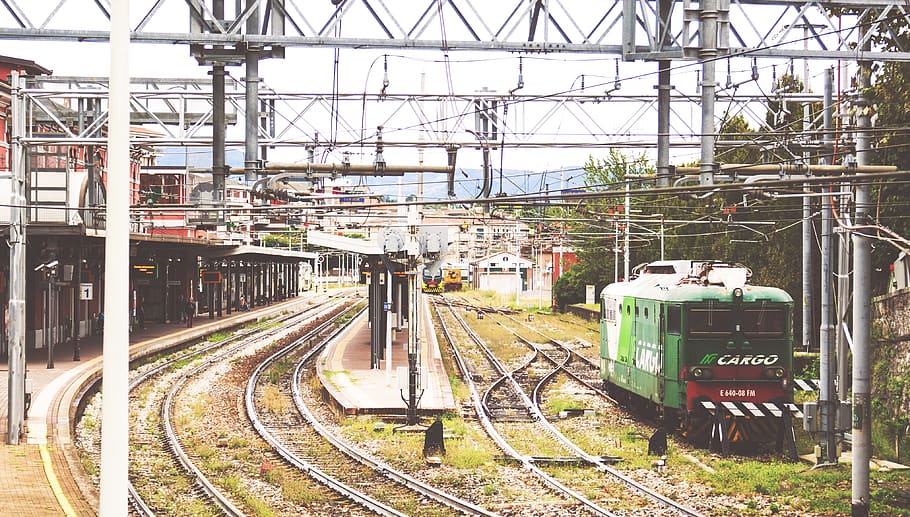 italy, varese, platforms, cables, small, mountains, landscape HD wallpaper