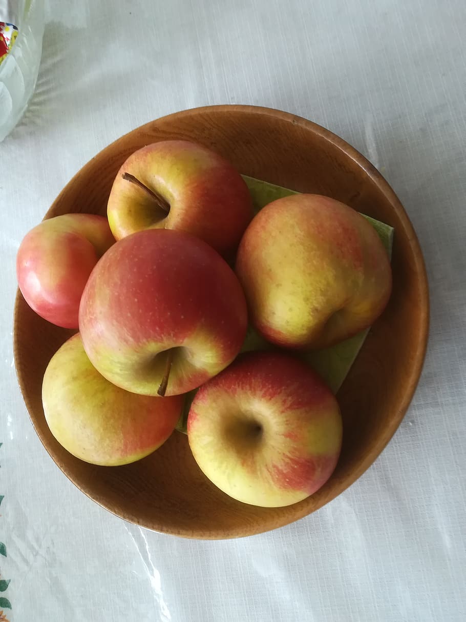 apple, bowl, fruit, apples, healthy, healthy eating, food and drink HD wallpaper