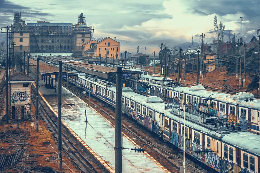 train on railway during daytime, turkey, building, haydarpasa train station HD wallpaper