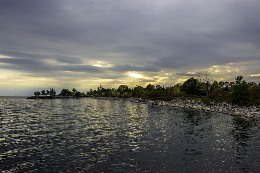 toronto, lake, skies, sky, water, cloud - sky, scenics - nature HD wallpaper