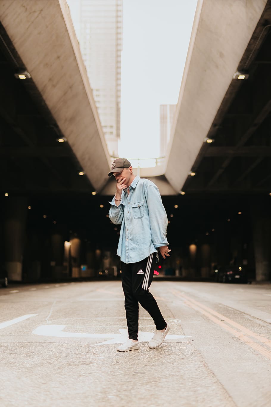 man standing alone and touching his face, apparel, clothing, footwear HD wallpaper