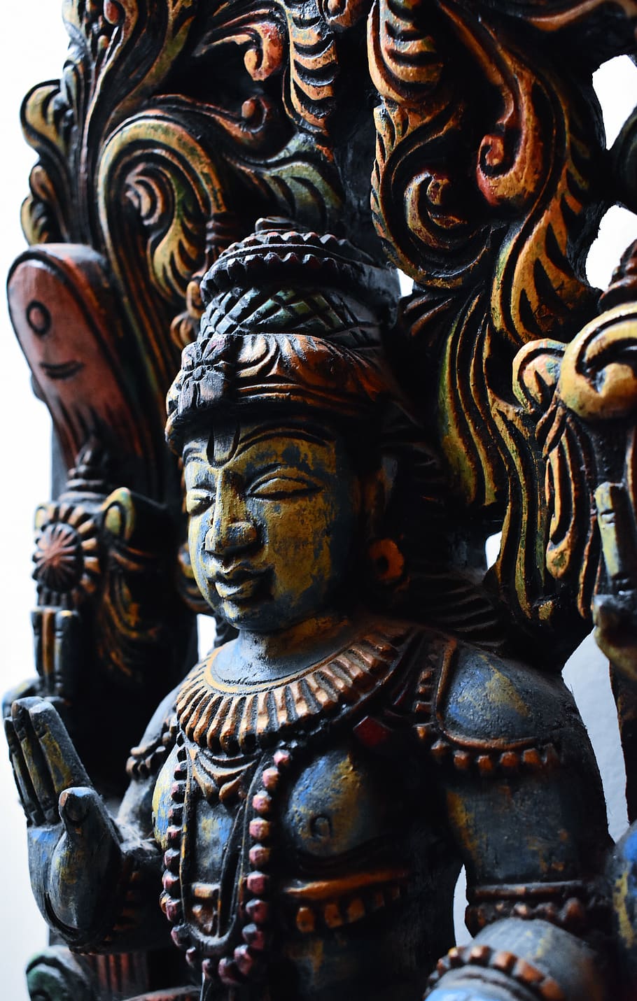 HD wallpaper: god, shiva, statue, portrait, wooden, carving, man ...