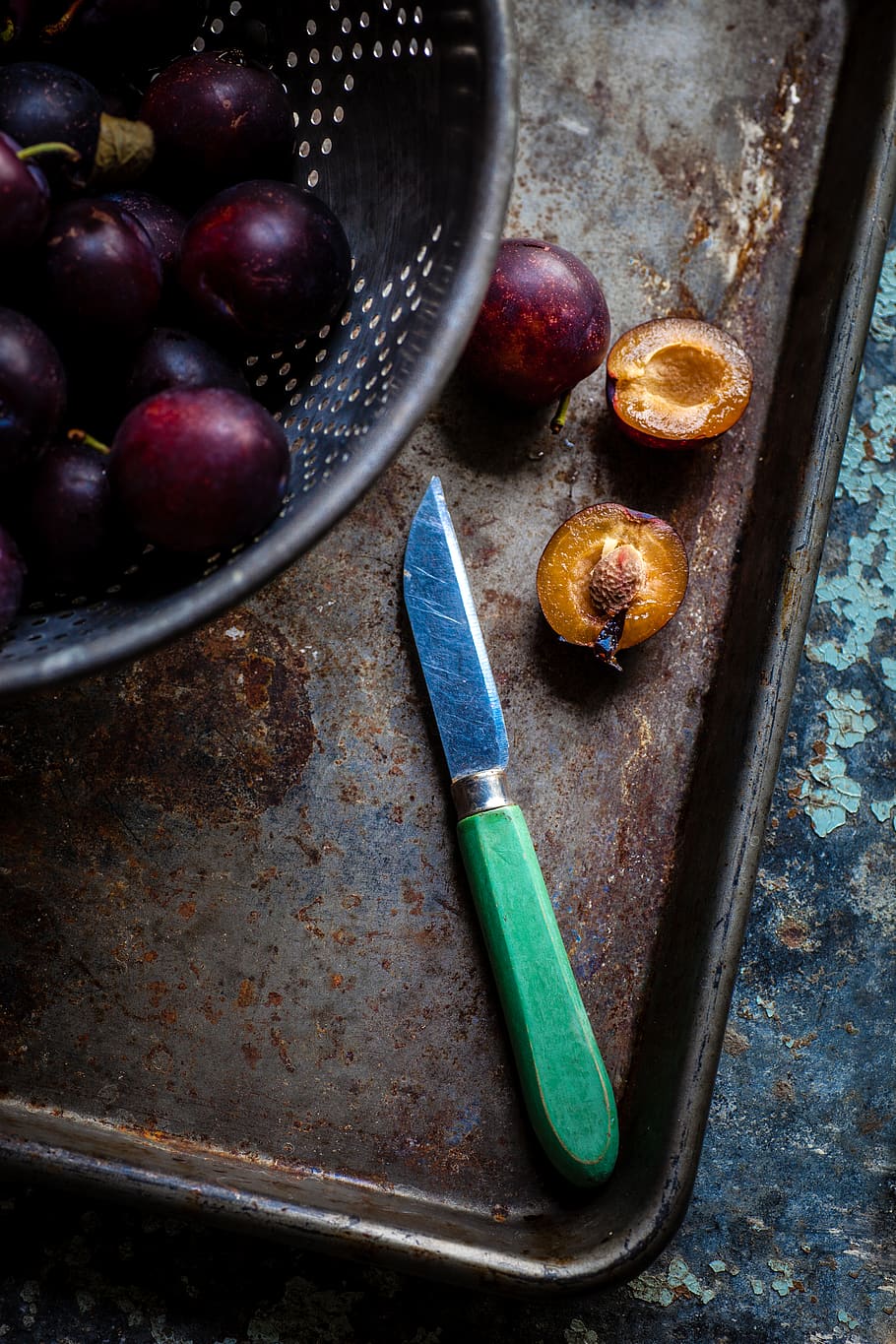 green handled knife, food, food and drink, healthy eating, fruit HD wallpaper