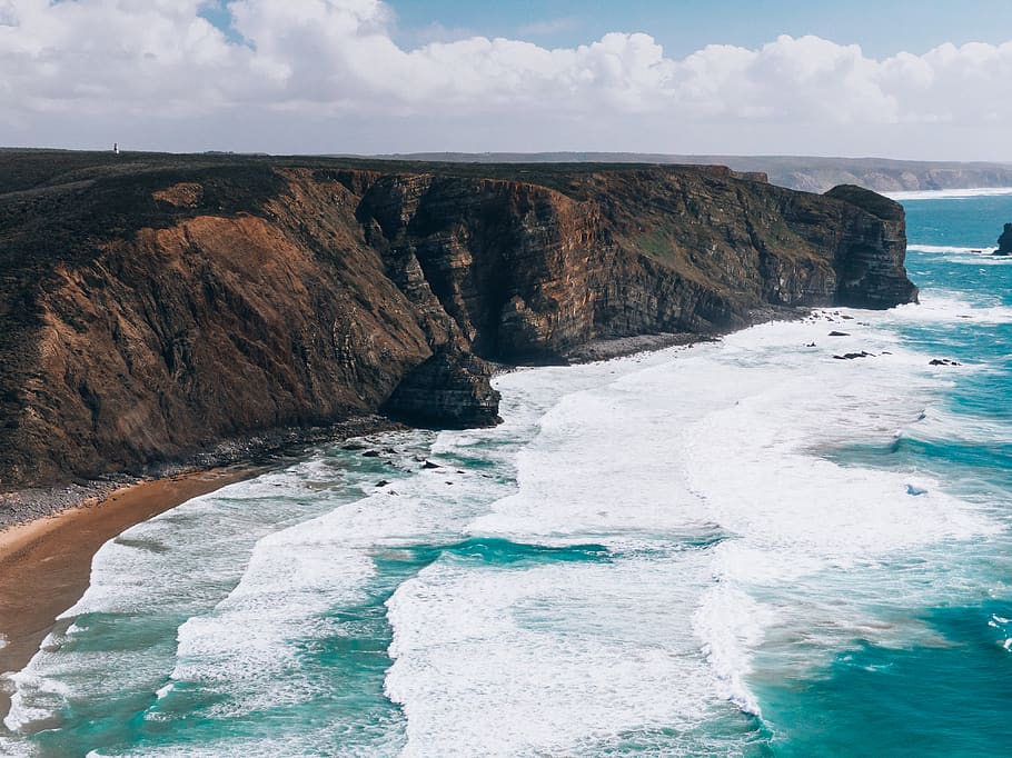 water, sea, beauty in nature, scenics - nature, sky, rock, motion HD wallpaper