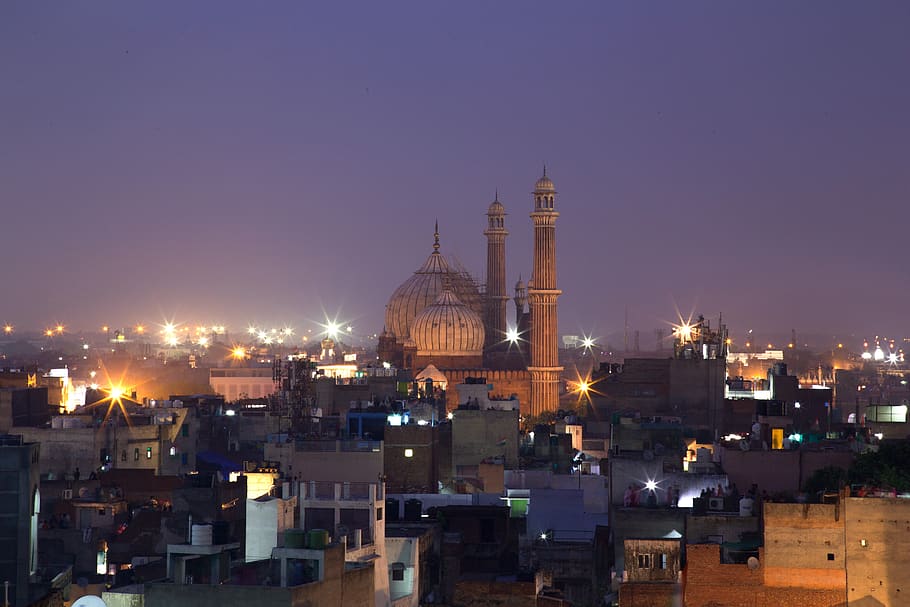 jama masjid, mosques, minarets, delhi, muslim, old delhi, chandni chowk, HD wallpaper