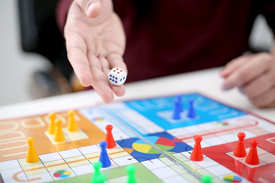Ludo board family game. stock photo. Image of dice, table - 110928718
