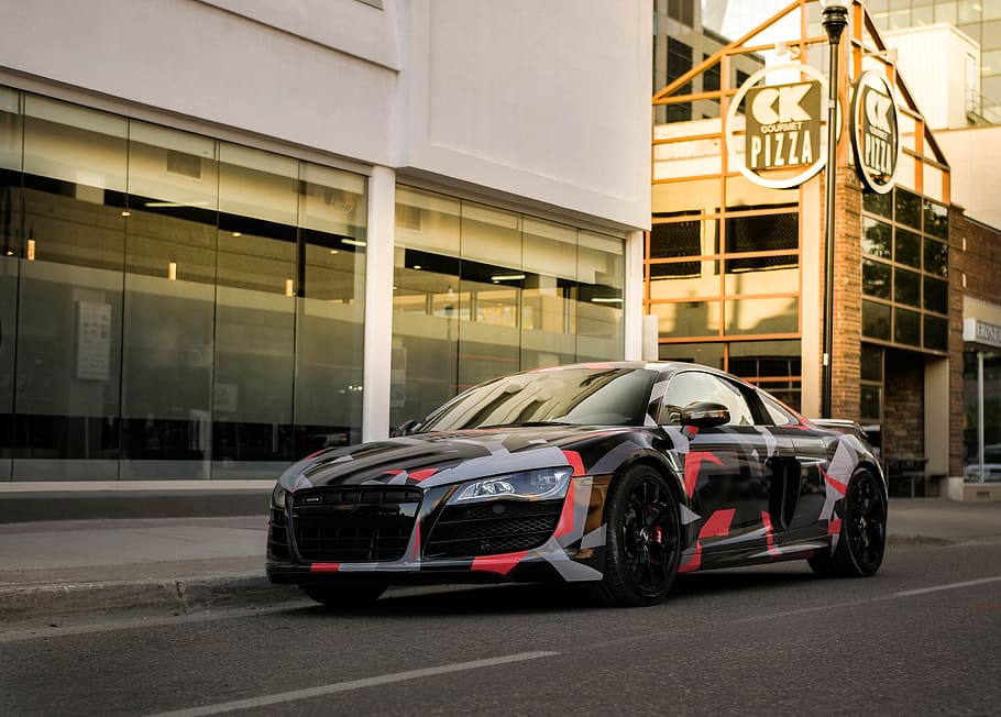 black and red coupe, transportation, vehicle, car, automobile HD wallpaper