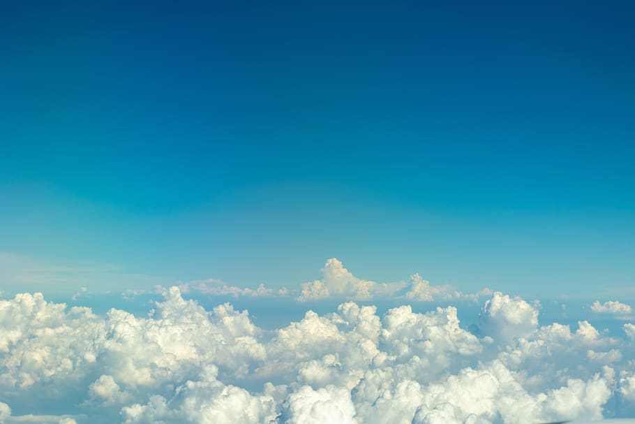 white clouds during daytime, sky, nature, outdoors, azure sky HD wallpaper