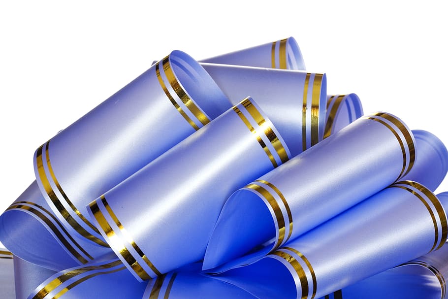 bow, ribbon, blue, gift, holiday, white, shine, background HD wallpaper