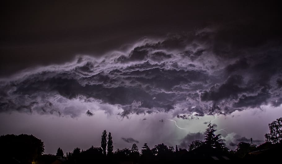 germany, bramsche, lightning, thunderstorm, clouds, cloud - sky HD wallpaper