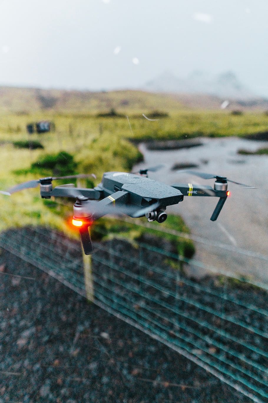 gray drone on flight, aircraft, warplane, airplane, vehicle, transportation