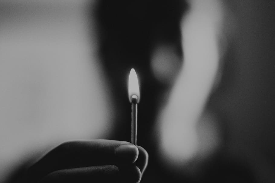 light, light in darkness, match, one person, human body part HD wallpaper