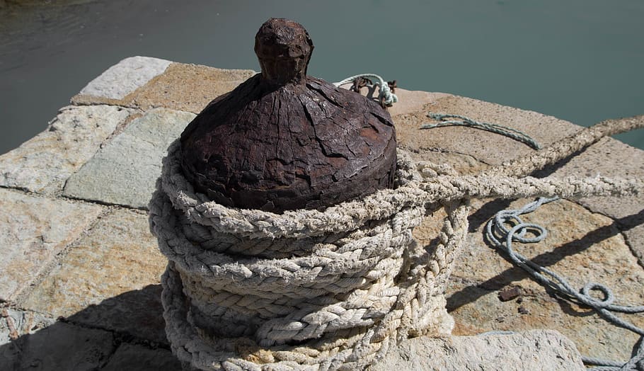 port, rope, mooring, node, day, high angle view, no people HD wallpaper