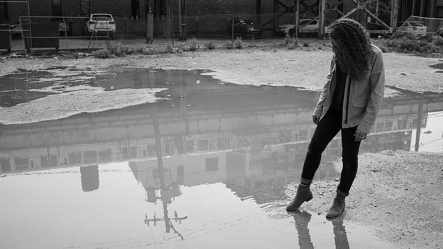 puddle, human, person, clothing, shoe, apparel, footwear, car HD wallpaper