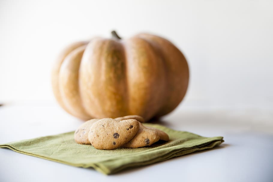 pumpkin, biscuits, autumn, green, snack, food and drink, freshness HD wallpaper
