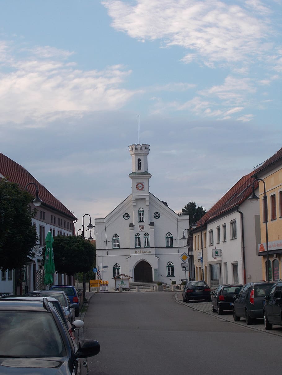 bavaria, town hall, nandlstadt, hallertau, building exterior, HD wallpaper