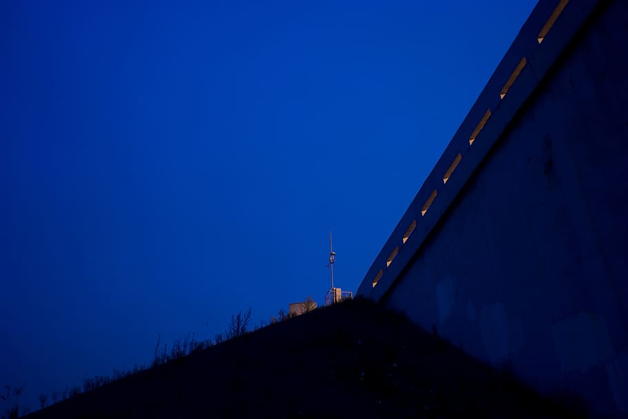 russia, mkad 20 kilometr (vneshn.), blue, building, night, sky, HD wallpaper