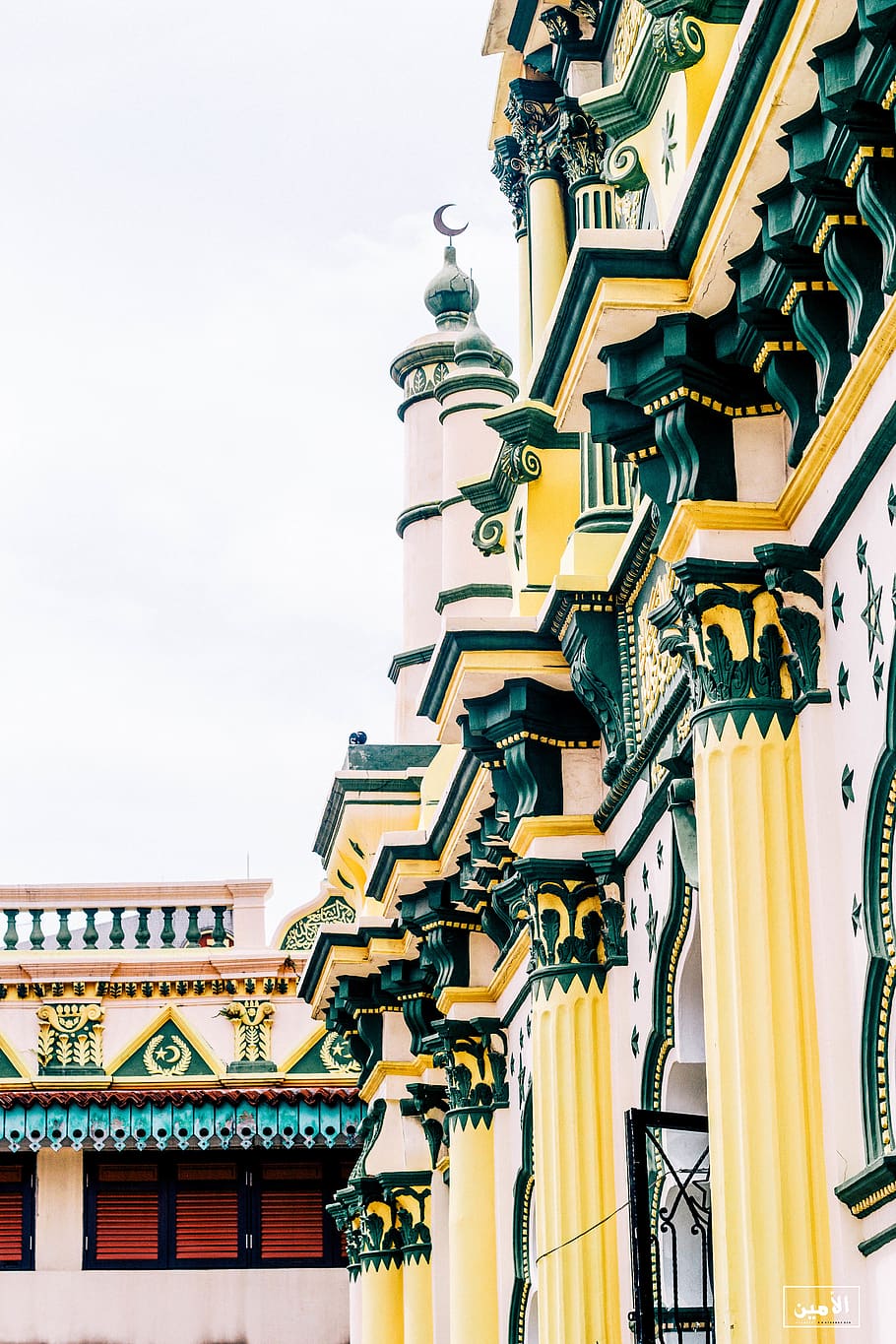 Green and Yellow Painted Building, ancient, architectural, architecture HD wallpaper