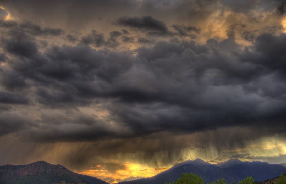 clouds, storm, thunderstorm, weather, nature, sky, rain, landscape HD wallpaper